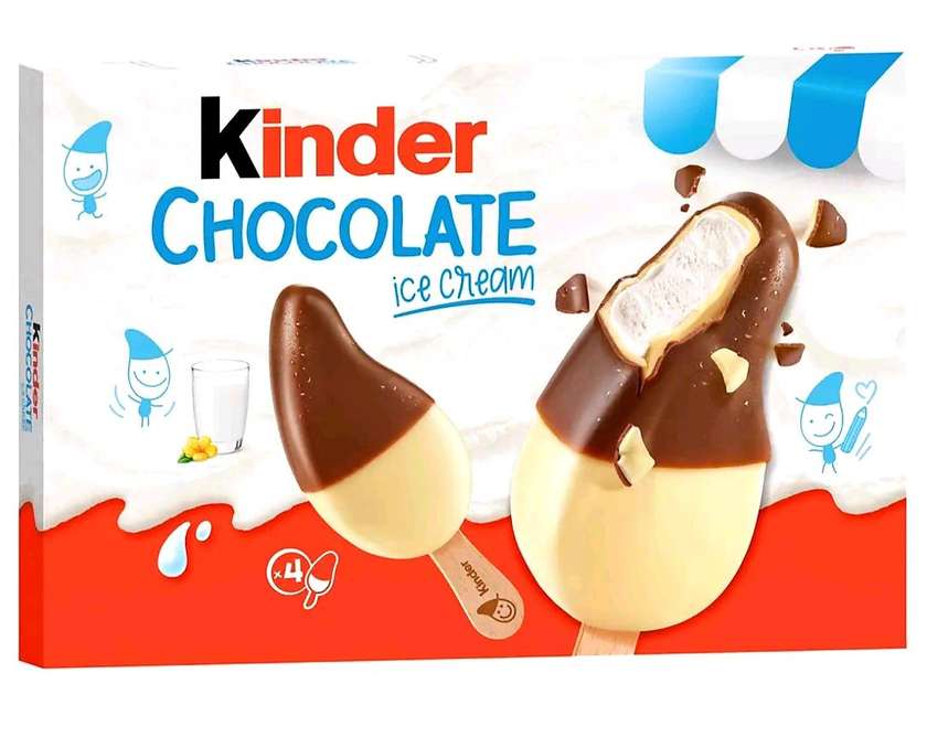 Kinder Original Chocolate Ice Cream Sticks (4Pcs x 55ML) Box