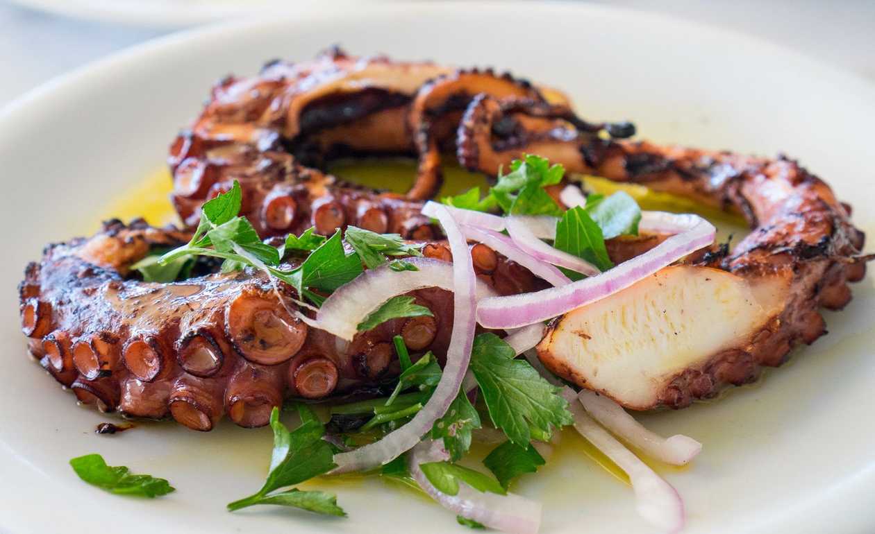 Octopus Tentacle with Orange Sauce
