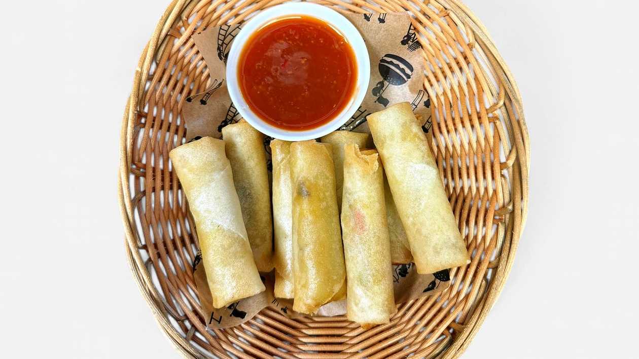 Chicken Spring Rolls with Sweet and Sour Chili Sauce
