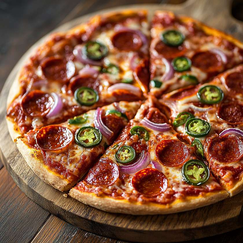 With salami and jalapeno