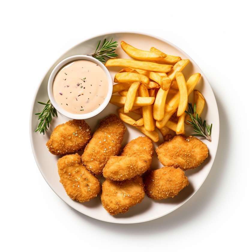 Chicken nuggets 8 + french fries