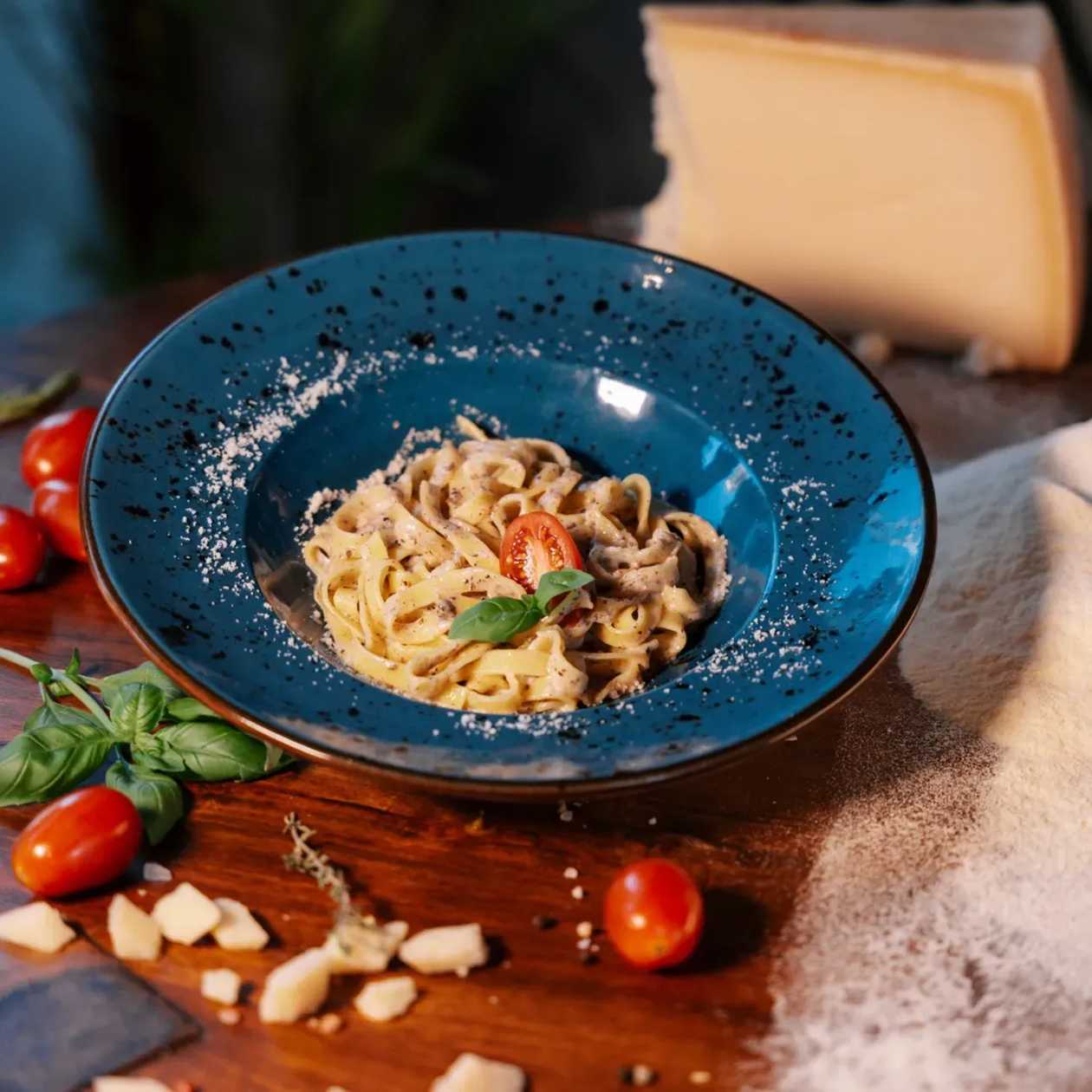 Pasta with Truffle Paste and Cream Sauce