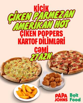 Little Chicken Parmesan + Little American Hot + Chicken Poppers + Potato Wedges