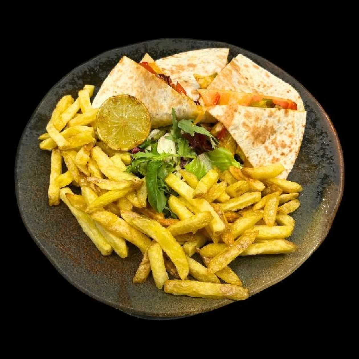 DIRTY QUESADILLA CU CARTOFI PROASPETI PRAJITI (NECONGELATI)