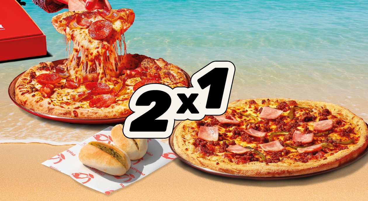 2x1 🎁 Medium Pizza + 2 Garlic Breads