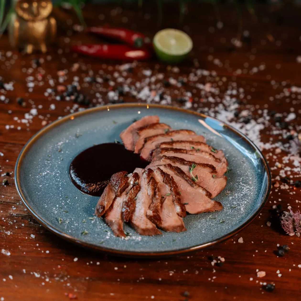 Sous-Vide Duck Breast with Cranberry Sauce