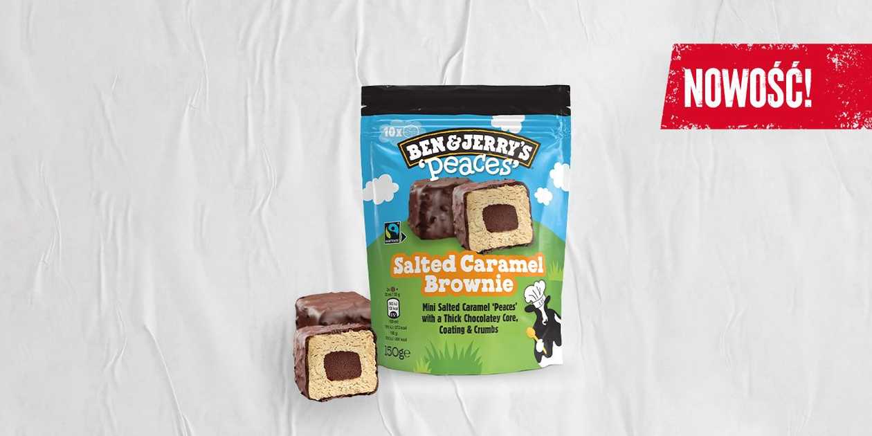 BEN&JERRY'S PEACES SALTED CARMEL BROWNIE