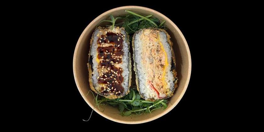 SUSHI BURGER Łosoś Pieczony KRAB