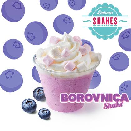 Borovnica shake sa šlagom i marshmallows 180 ml