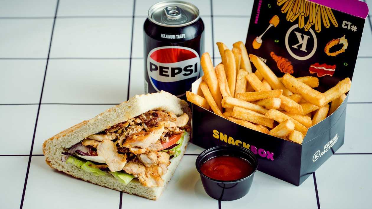 Kebab In Bread + French Fries + Sauce + Drink