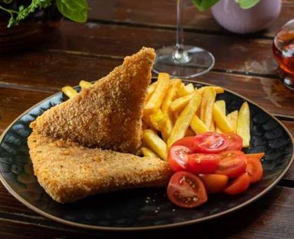 Breaded Cheese with Cherry Tomatoes