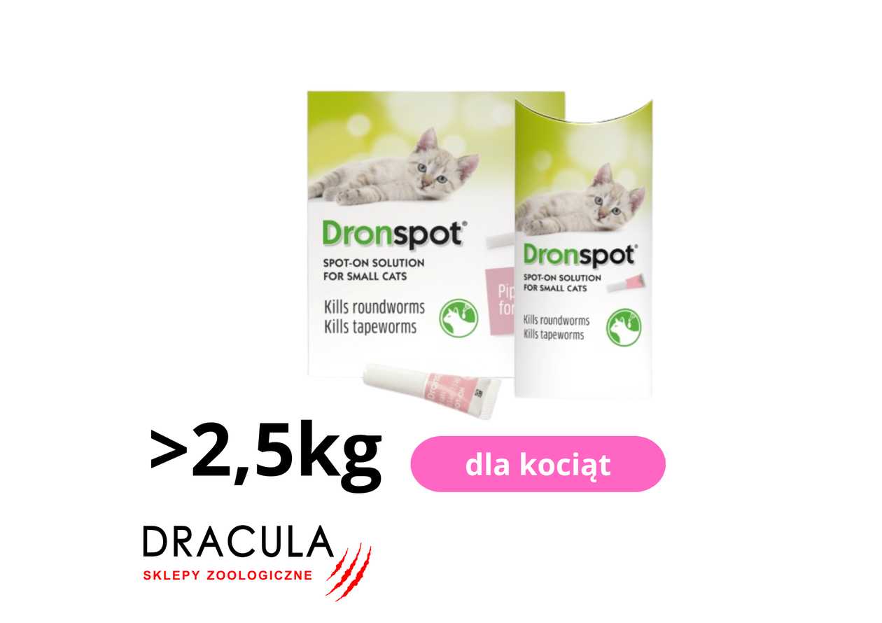 DRONSPOT - krople odrobaczające dla małych kotów o wadze do 2,5 kg