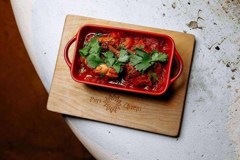 Чахохбілі з курки в томатному соусі з грузинськими травами /Chicken chahokhbili in tomato sauce with Georgian herbs