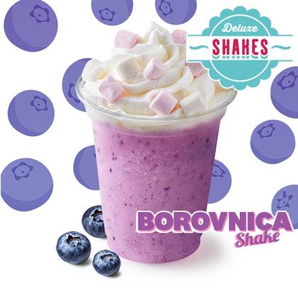 Borovnica shake sa šlagom i marshmallows 300 ml