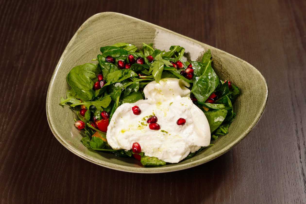 Fresh salad with burrata