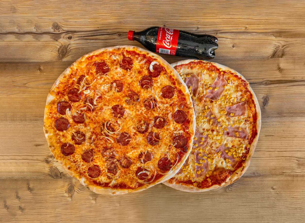 2x Pizza Ø45 + 1l Soft Drink for Free