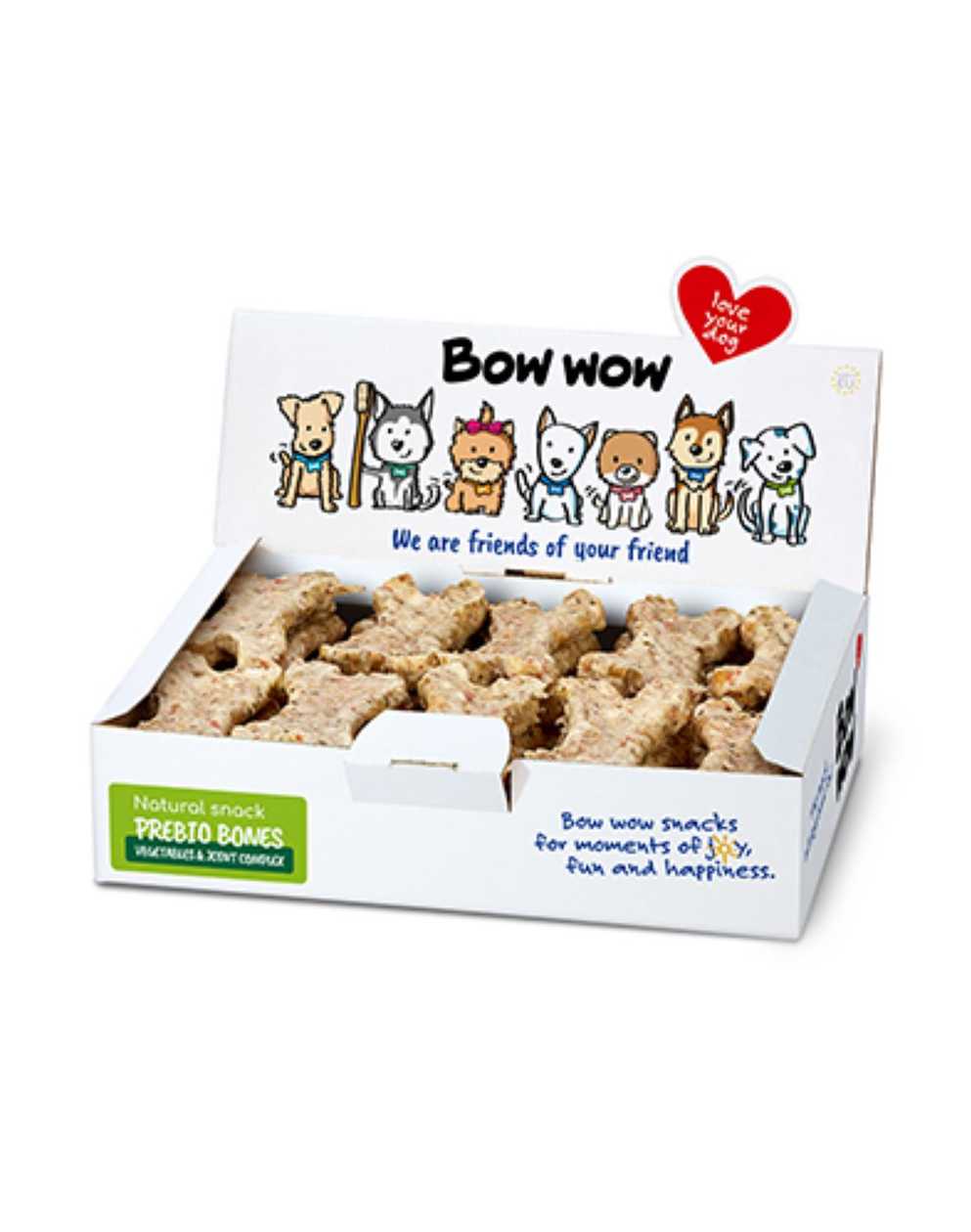 Bow Wow Dog Treats, Natural Bone with Vegetables, Chondroitin and Glucosamine, 1 piece, 13cm