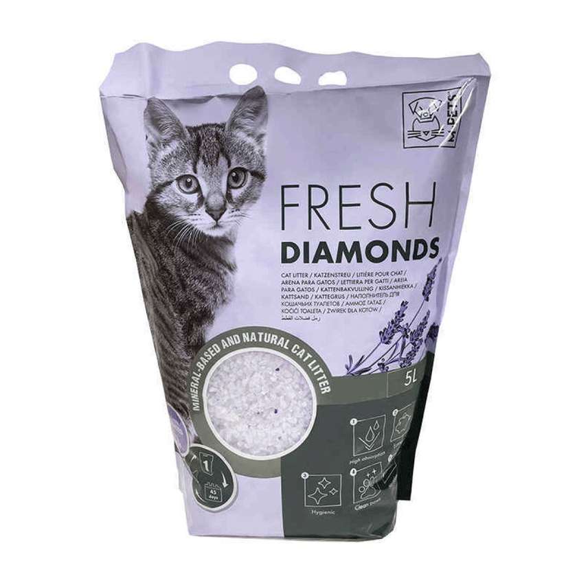 Silica Cat Litter, Fresh Diamonds, Lavender, 5 L