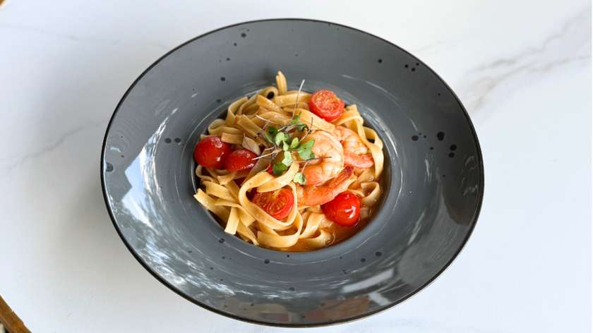 36. Tagliatelle z krewetkami