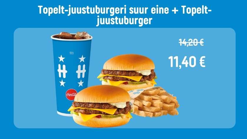 Double cheeseburger large meal + double cheeseburger