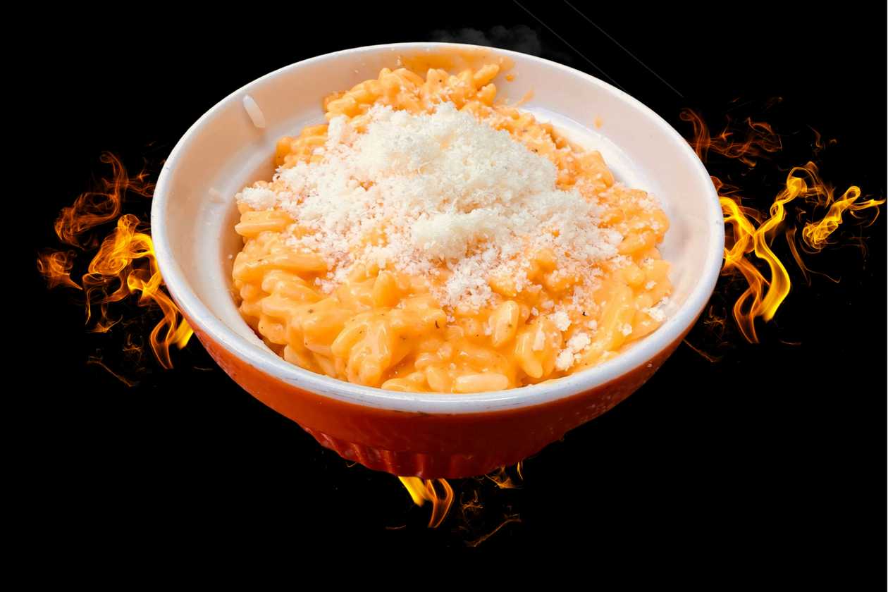 Rice with cedar saucea and parmezan topping 200g