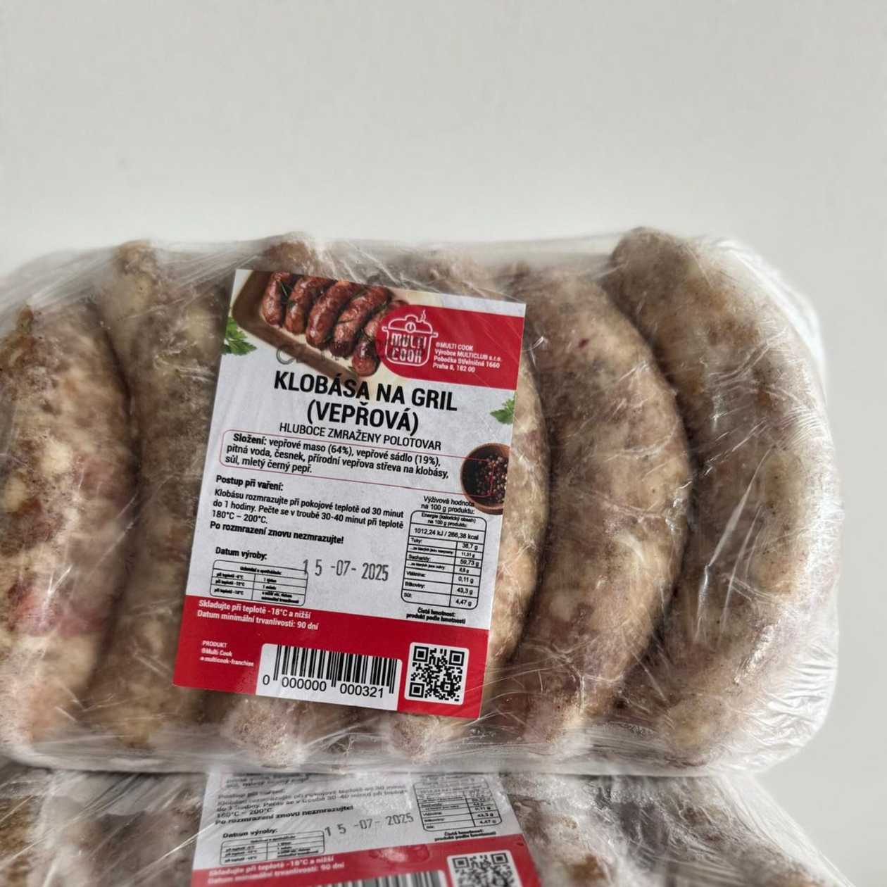 Klobása na gril (vepřová) 750 g