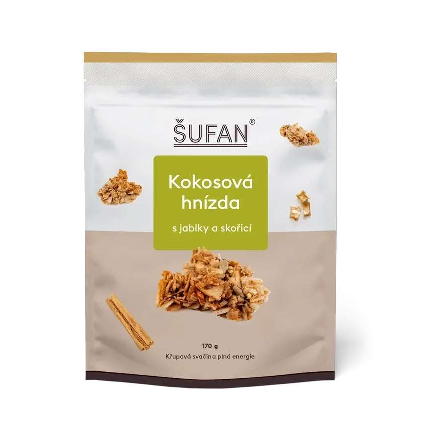 Kokosová hnízda se skořicí a jablky 170 g