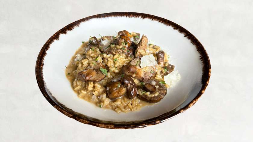 Risotto Funghi con filetto manzo