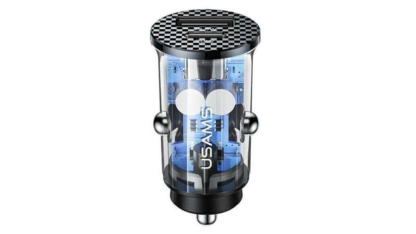 USAMS US-CC164 C32 30W Transparent Dual Port Mini Car Charger