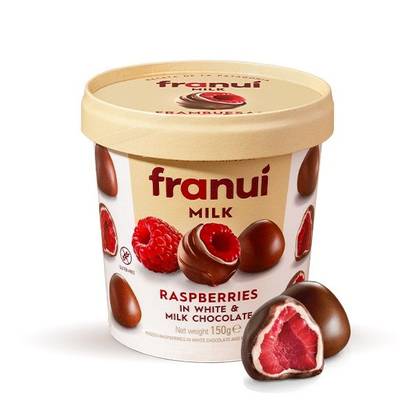 ZMEURA IN CIOCOLATA ALBA SI CIOCOLATA CU LAPTE 150GR FR