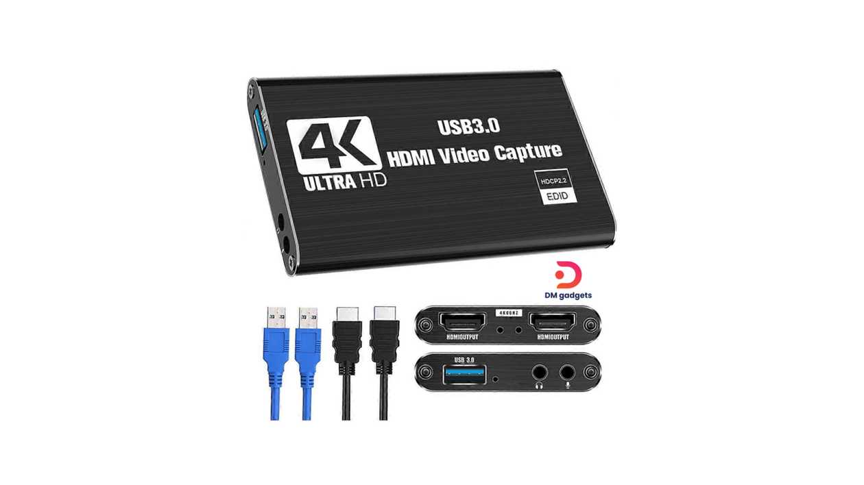 #49B#Samget®4K Video Capture Card 1080P 60fps HD Video Recorder Grabber-Black