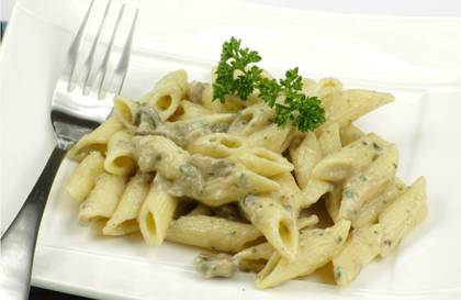 Penne with mushrooms