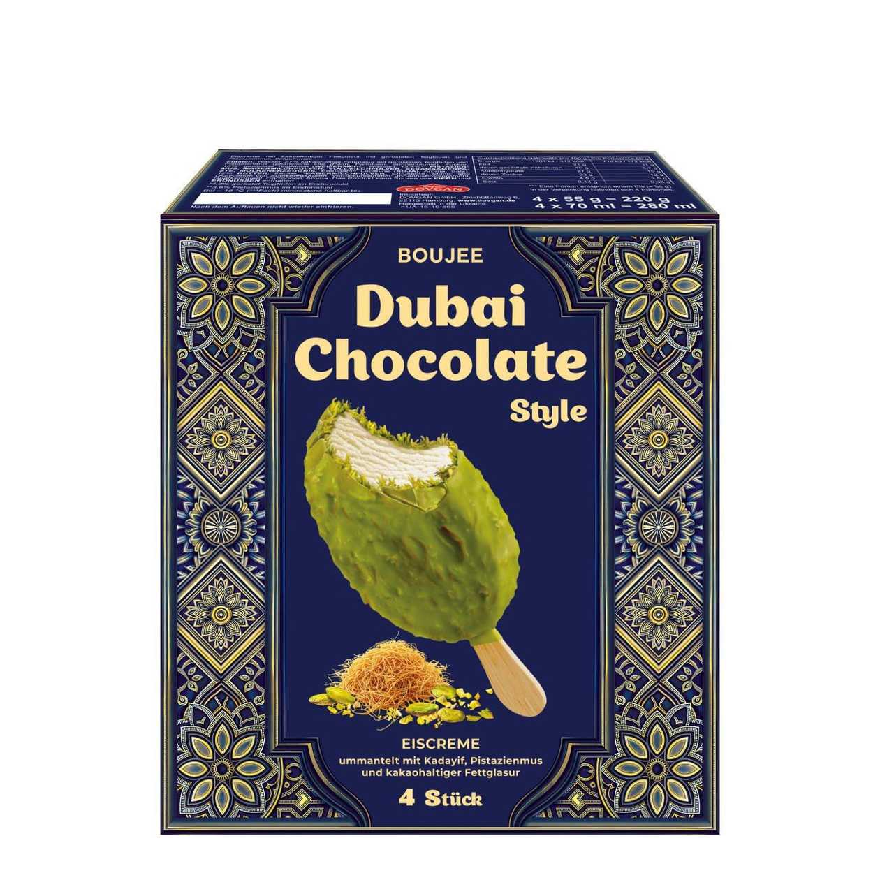 INGHETATA DE CIOCOLATA IN STIL DUBAI 4*55GR BOUJEE
