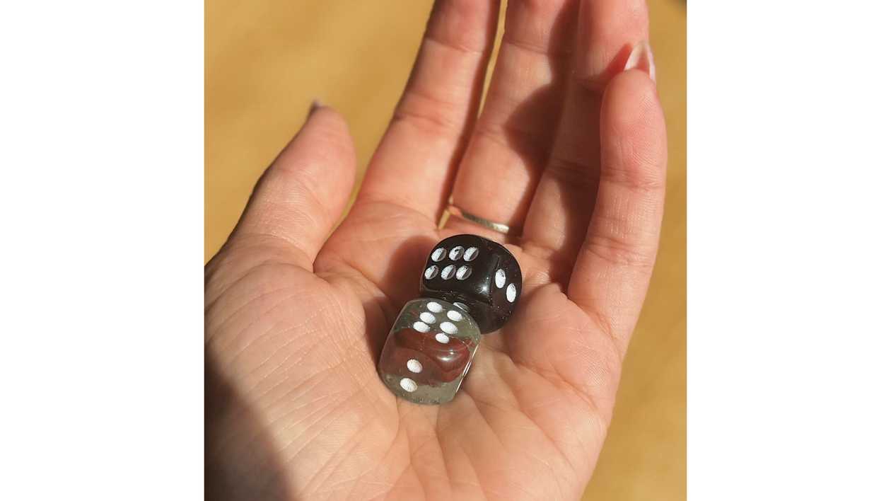 Mystical Dice Duo - Black Obsidian & Hematoid Quartz