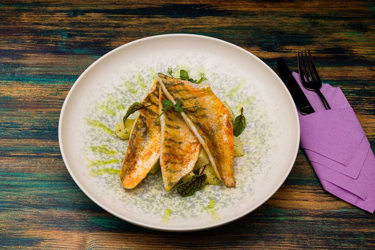 Pike-perch fillet with potato salad