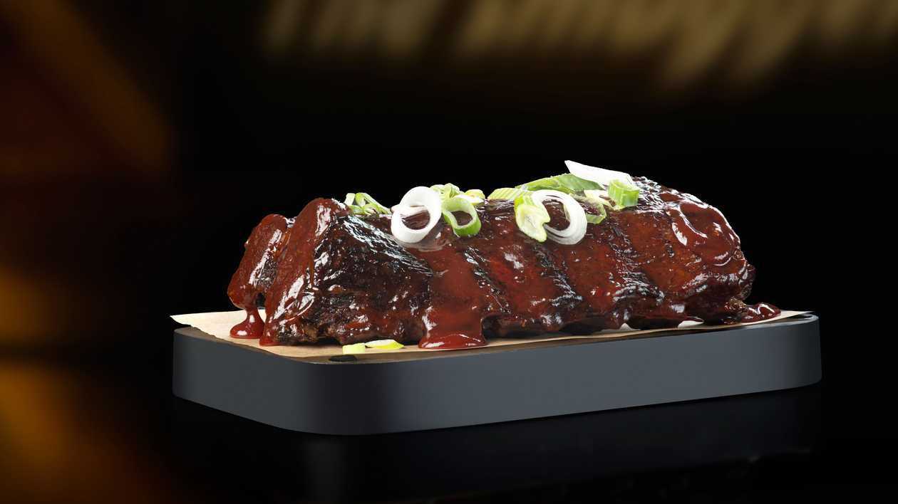 Pomegranate sriracha 🌶️ Spanish pork spare ribs half rack