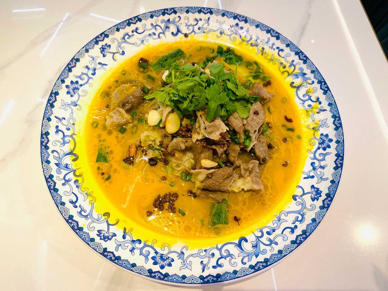 Golden Hot and Sour Soup with Beef