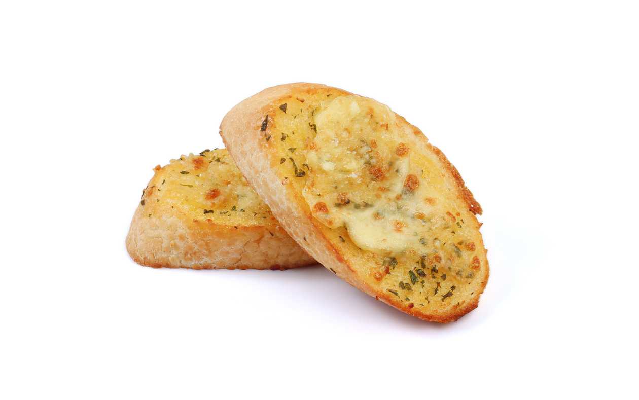 Garlic with toasted bread and cheese