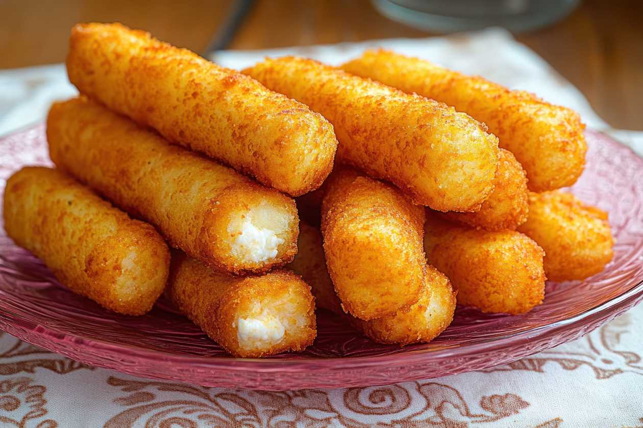 Fried cheese for children, vegetables
