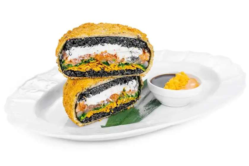 Sushi Burger Black łosoś-krewetka