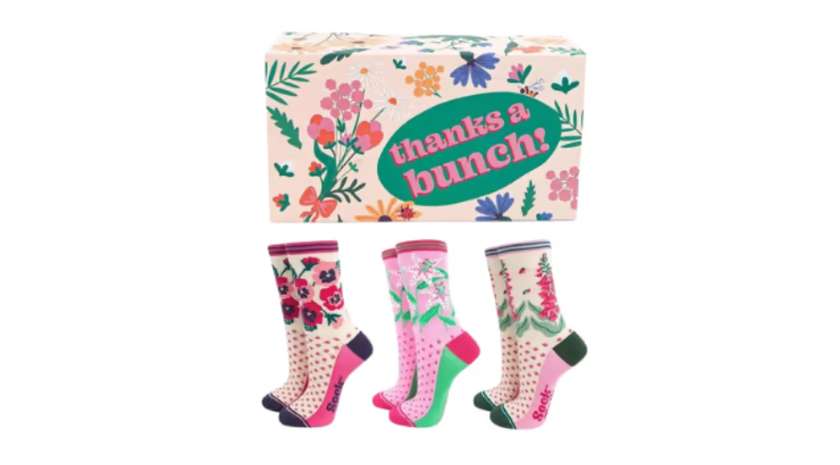 Woman Bamboo Sock classic Floral Gift Box