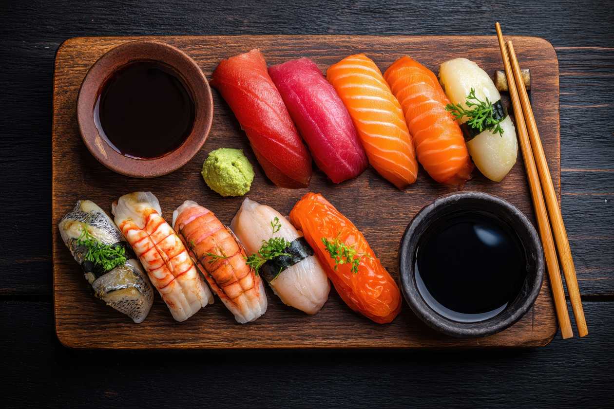 A04 Nigiri Salmão mais Gambas (12 Pcs)