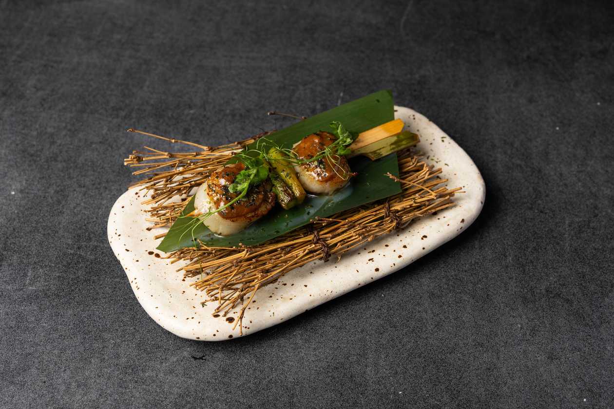 Diver Scallop  & Aspargus Kushiyaki