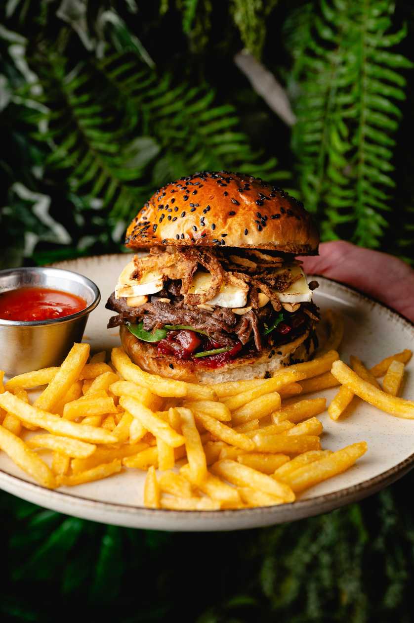 PULLED BRIE BEEF BURGER MENU