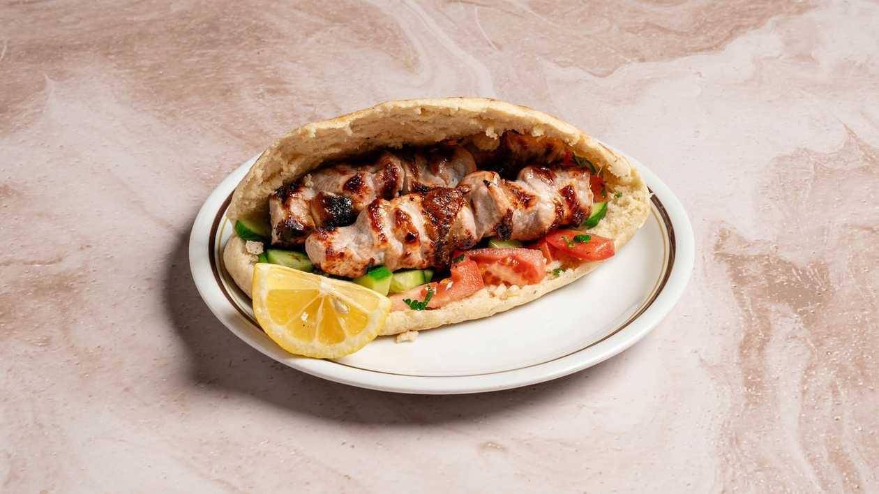 Pork Souvlaki  Cypriot Pitta