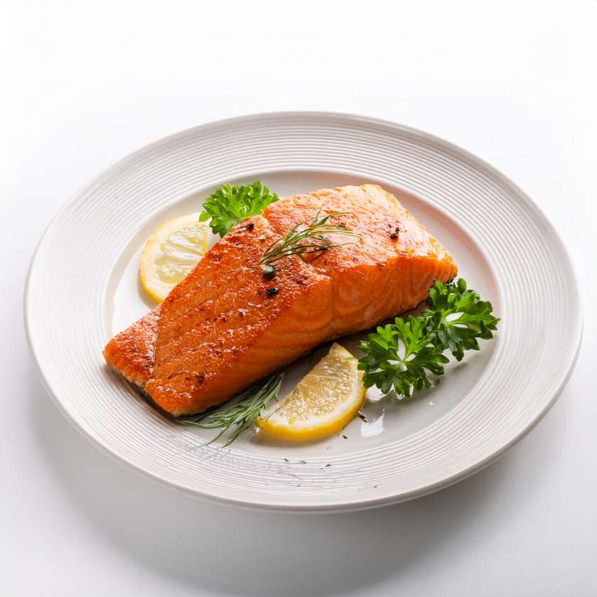 Grilled Salmon with potato purée