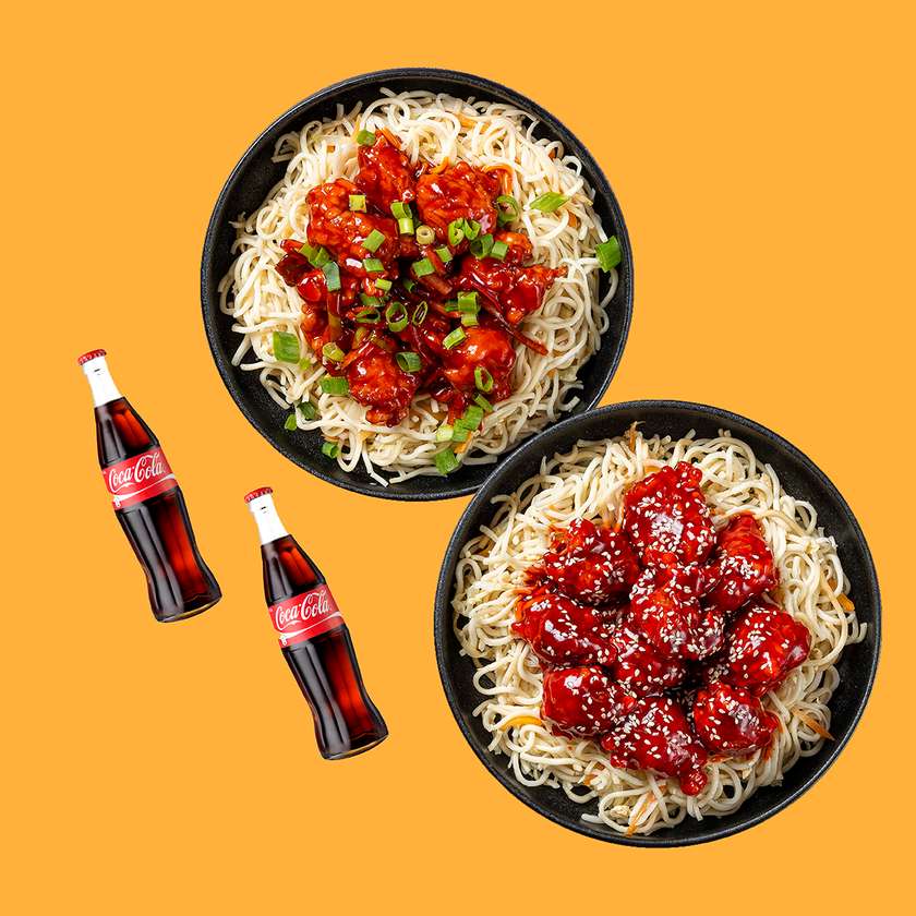 Honey chicken Wok and Peking Wok + 2x Drinks