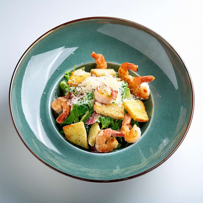 Caesar Salad with Prawns