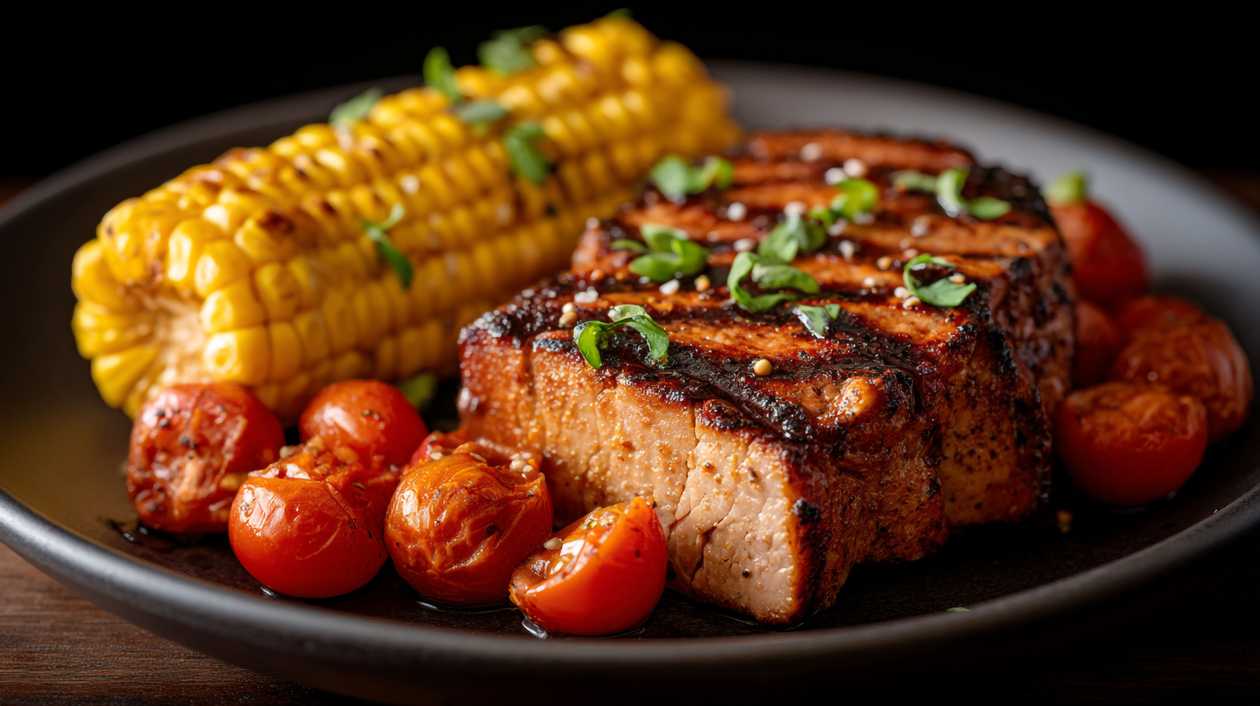 CHICKEN STEAK WITH CORN RIBS