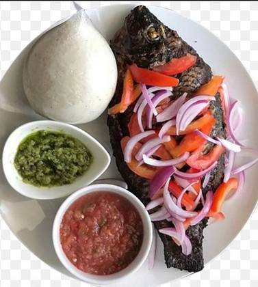 Banku and grilled tilapia